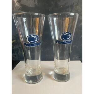 Set of 2 Penn State Nittany Lions Pilsner Glasses 7" Tall